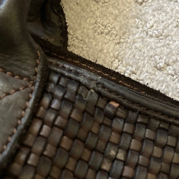 HARBOUR 2ND dark woven leather shoulder/tote bag. - Picture 14 of 14